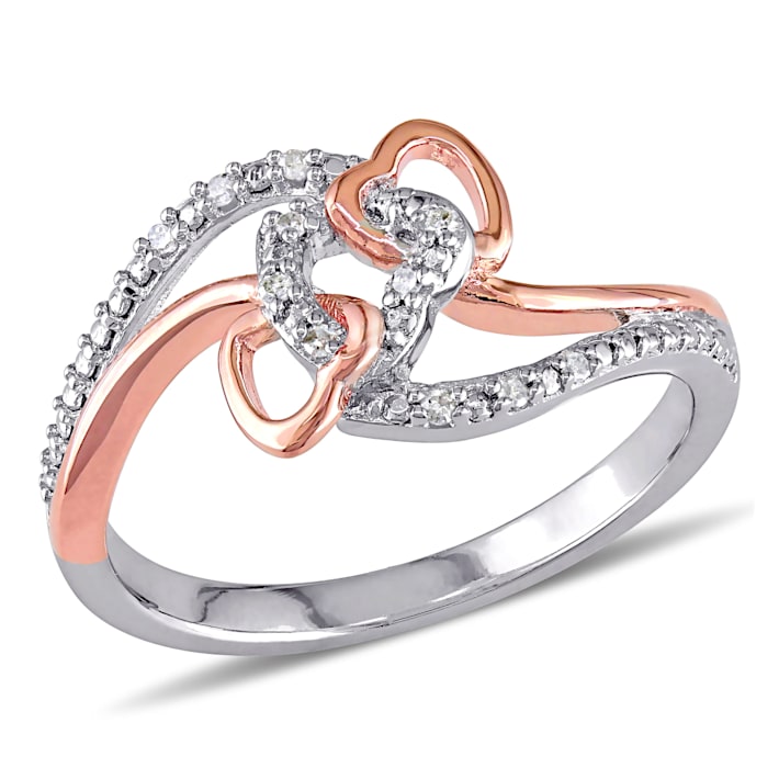 やよ　⋆✦ダイヤモンドリング⋆✦ Jinx Hexagon Halo Black and Brown Diamond Ring in 14k Rose