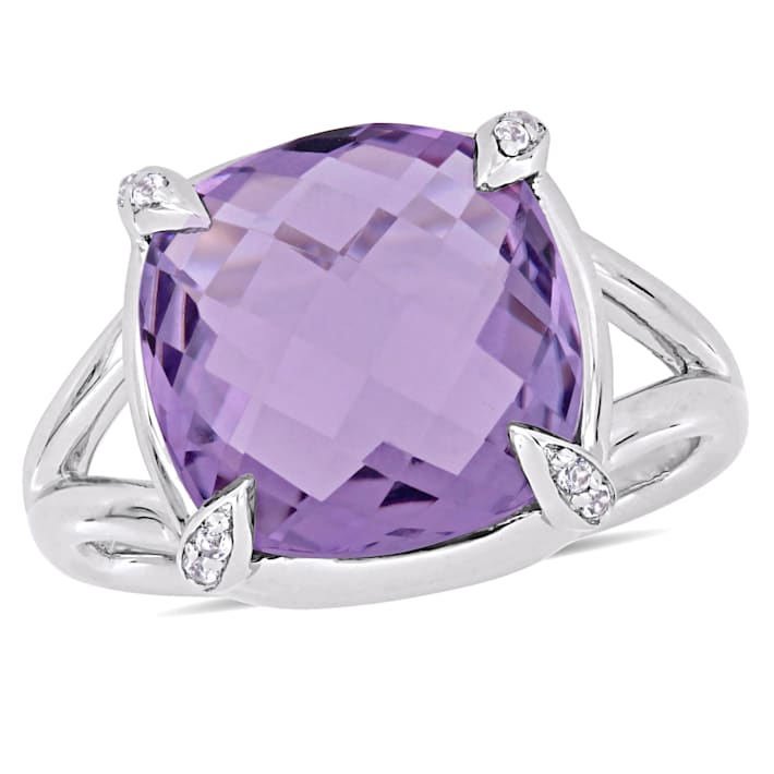 ☆TATIANA☆ Silver 925 Light Amethyst Round Bezel RingCR0485 925 Sterling Silver Ring Octagon Amethyst 7x5mm Gemstone