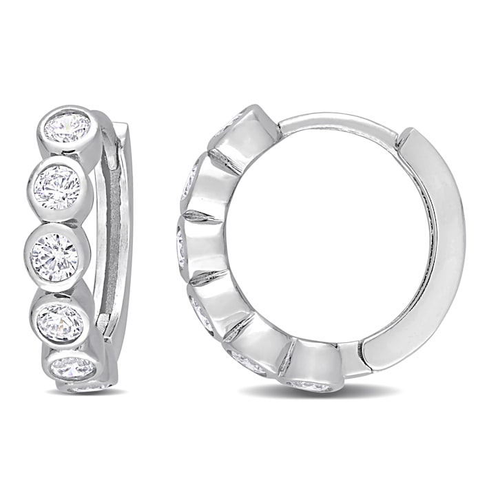 jentlous両耳 2 1/6 CT TGW Cubic Zirconia Hoop Earrings in Sterling Silver