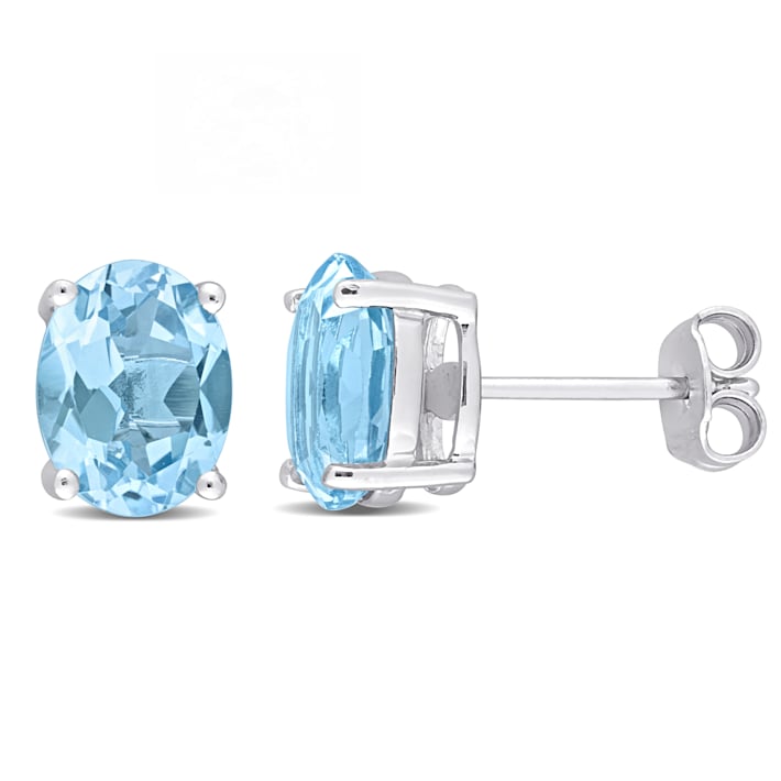 国内発送 Sky Oval TGW CT 5 Blue Sterling in Earrings Stud Topaz アンティーク雑貨