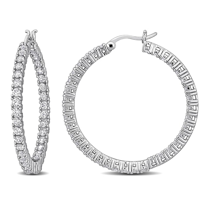 ◯けんけん Men's Jewelry | CZ Rectangle Huggie Hoop Earrings – Sterling