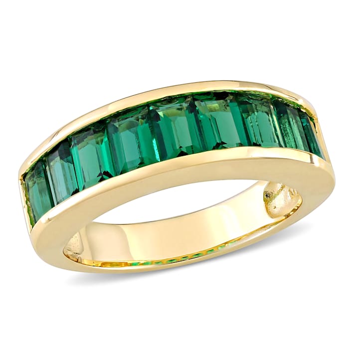 策士のジダン ニャハン 4枚セット 2 3/4 CTW Created Emerald Anniversary Band in Sterling