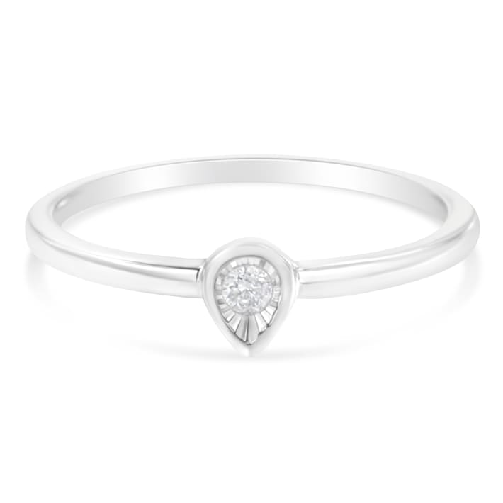 No.20  一石リング 14K Yellow Gold Over Sterling Silver 1/20 Carat Diamond
