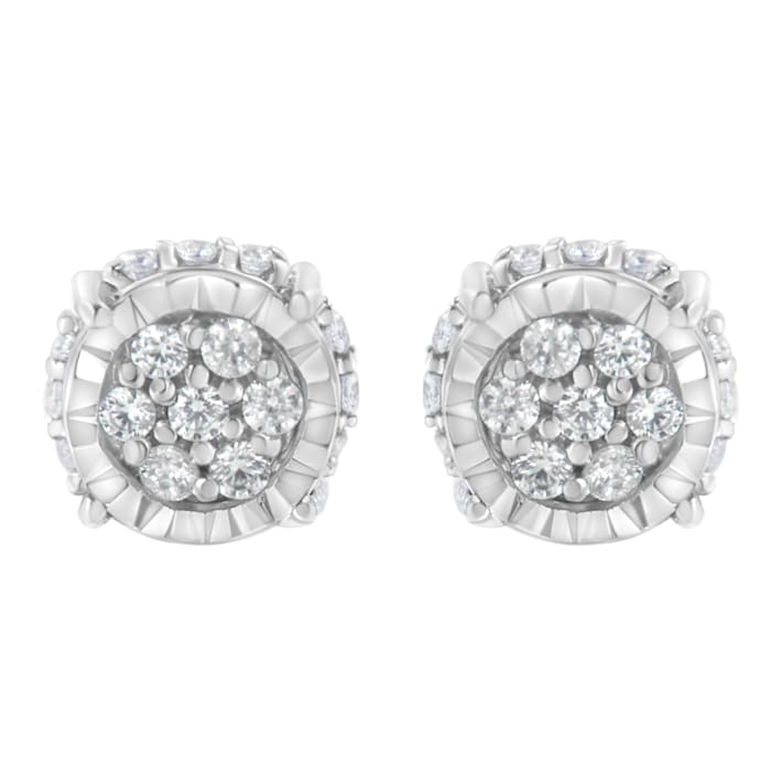jentlous両耳 Amazon.com: Sterling Silver Cubic Zirconia Stud Earrings Set