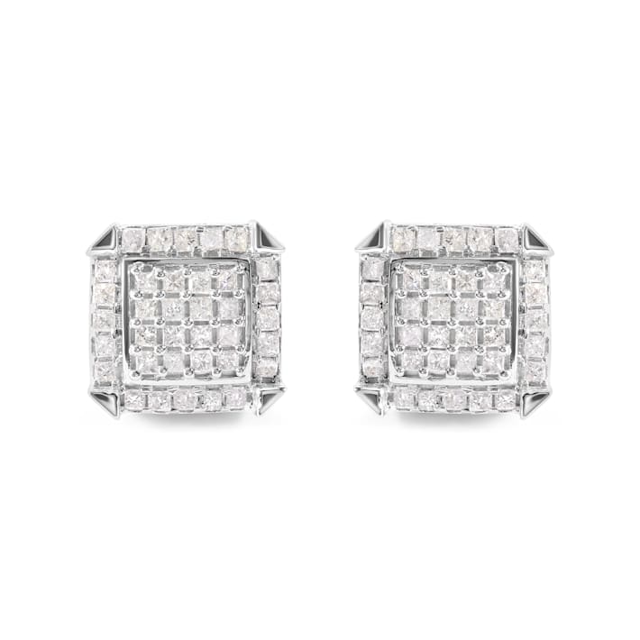 10K White Gold 1 1/10 Cttw Princess Diamond Composite and
