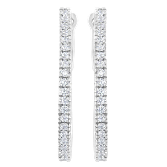 格安SALEスタート！ 1/2ctw Gold White 10K Diamond 18CRJA - Earrings Hoop アクセサリー