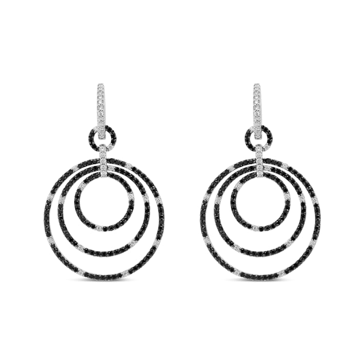 Black & White Diamond Stairway Hoop Earring
