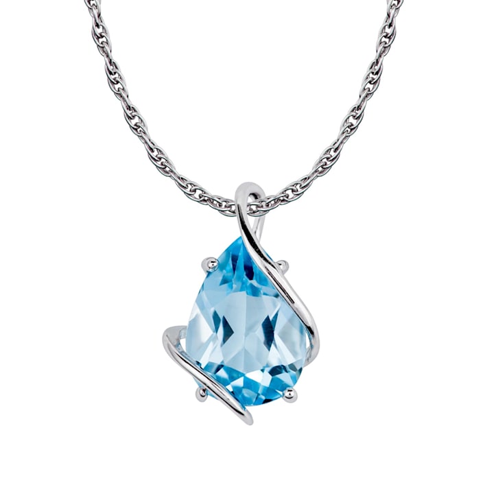 【希少レア極上美品】ティファニー ジュエリーケースピューター 鏡面ピカピカ綺麗♡ 10k White Gold Genuine Pear-shape Blue Topaz Teardrop