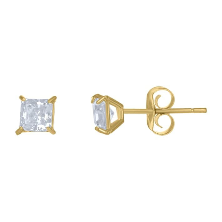 【メール便無料】 Diamond2Deal 10k Yellow Gold Princess Cut Cubic-Zirconia アイシャドウ