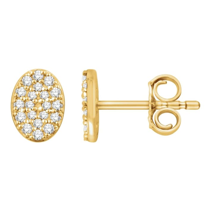 Diamond2Deal 14k Yellow Gold 1/6 CTW Diamond Oval Cluster