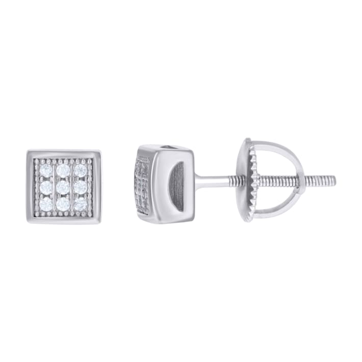 Brand Avenue 925 Silver Multi Matt Cubic Zirconia Stud Earrings main image 1