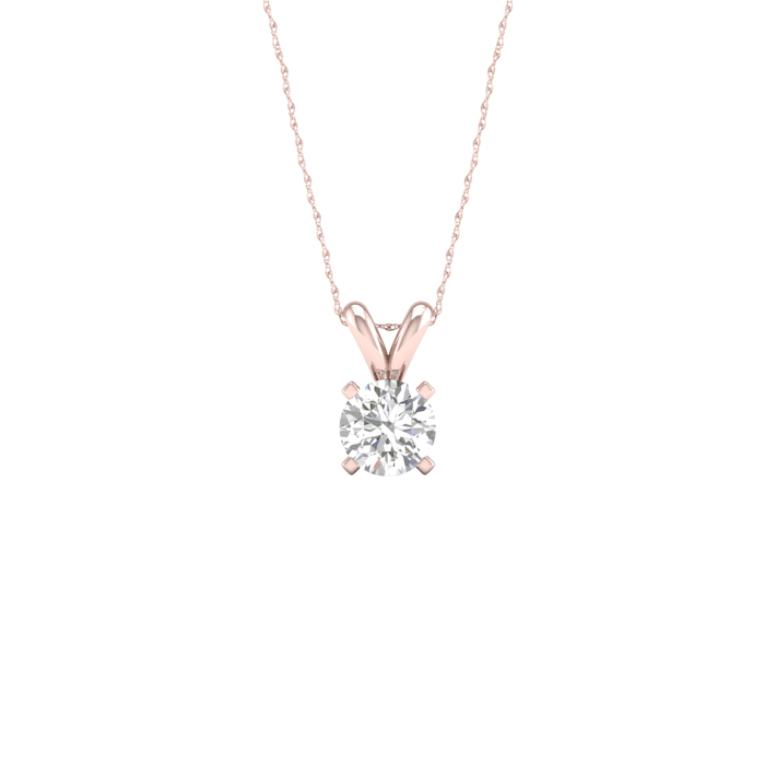 Diamond2Deal 14K Rose Gold Round 0.15 Ct Diamond Solitaire Diamond2Deal 14K Rose Gold Round 0.15 Ct Diamond Solitaire