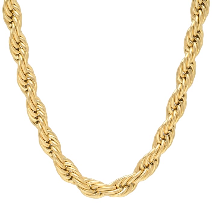 Stainless Steel 26 Inch Yellow Ion Finish Rope Chain Necklace - 1DP3ZA