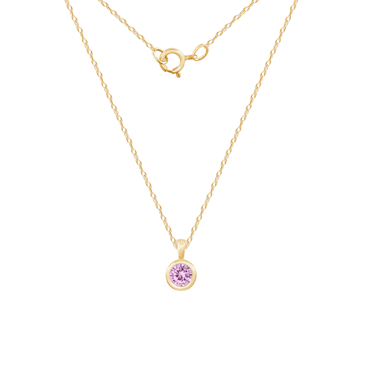 LUXGEM 10K Solid Gold Solitaire October Birthstone Necklace, 0.25 Carat  Gemstone Simulant CZ - 13L5MJ