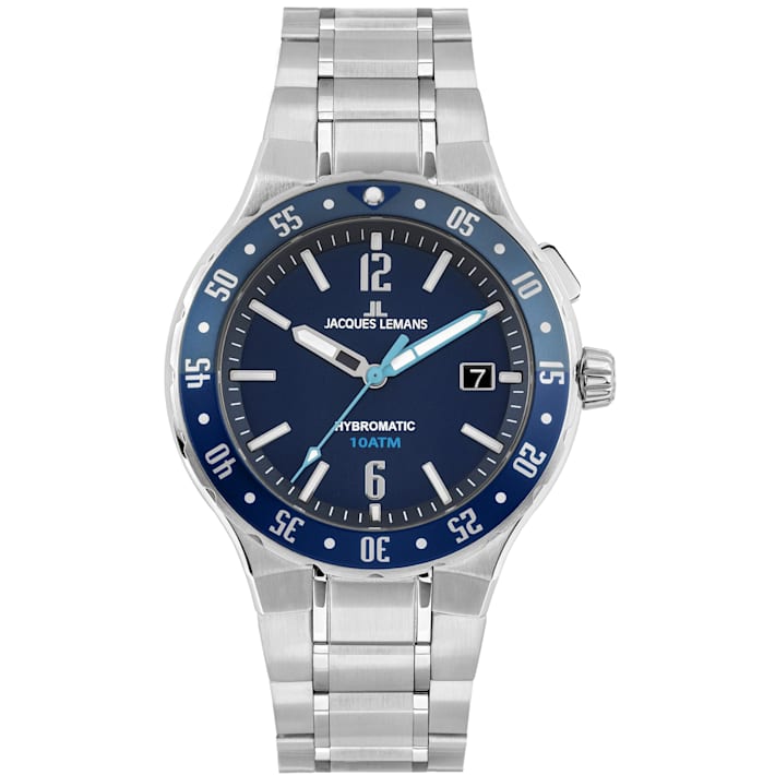 JACQUES LEMANS Hybromatic Men's Watch with Solid Stainless Steel Strap  1-2109 - 18M20A