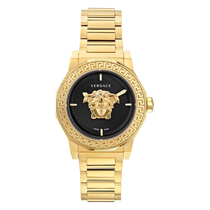 Versace Medusa Deco Black Dial Yellow Stainless Steel Bracelet Watch -  16RN0E