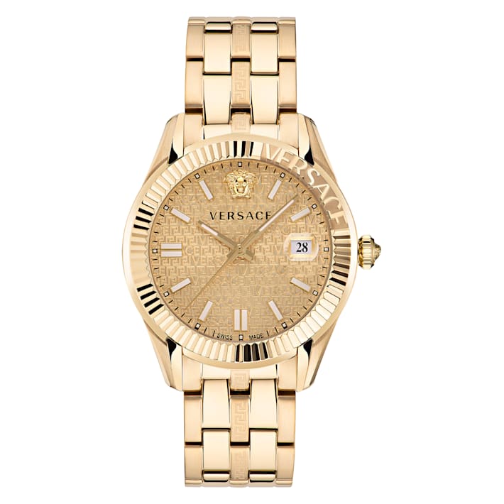 腕時計その他 Versace Greca Bracelet Watch With Silver Guilloche Dial Versace Mens Watches | Direct Luxury