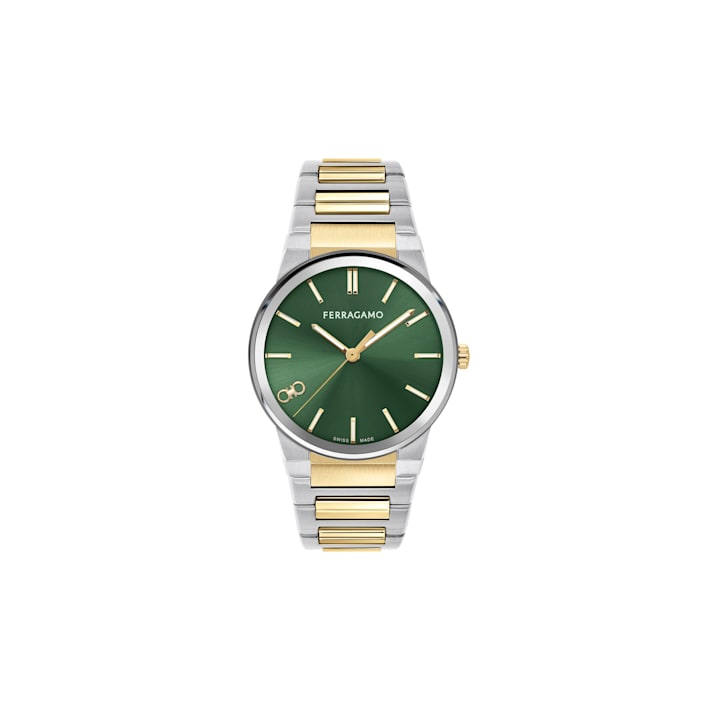 Ferragamo Infinity Sapphire Two-tone Bracelet Mens Watch