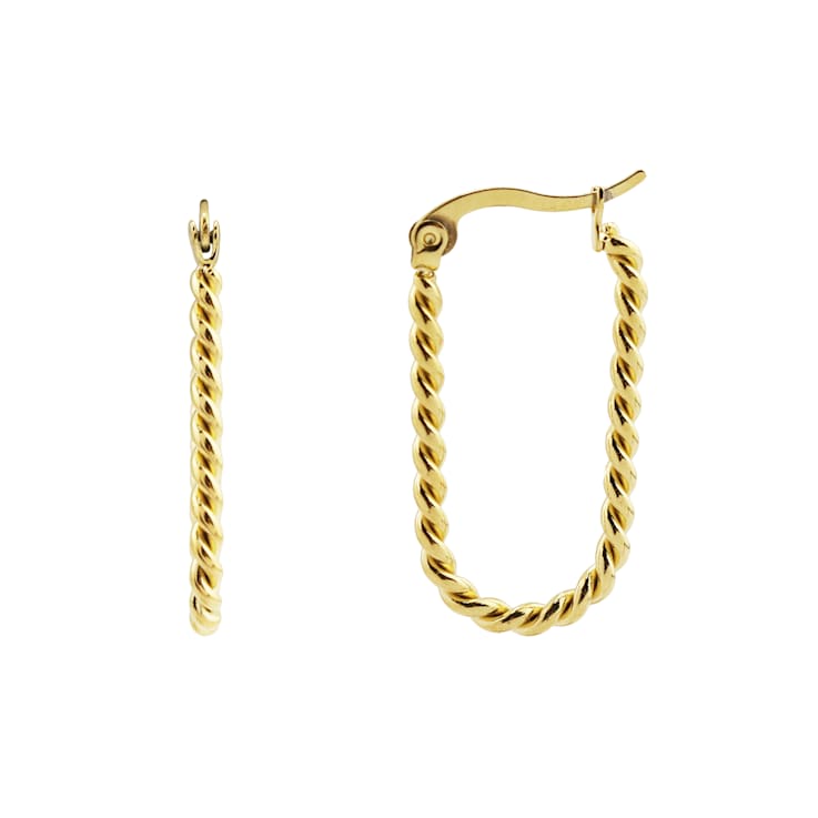 REBL Elle 18K Yellow Gold Over Hypoallergenic Steel Twisted Earrings