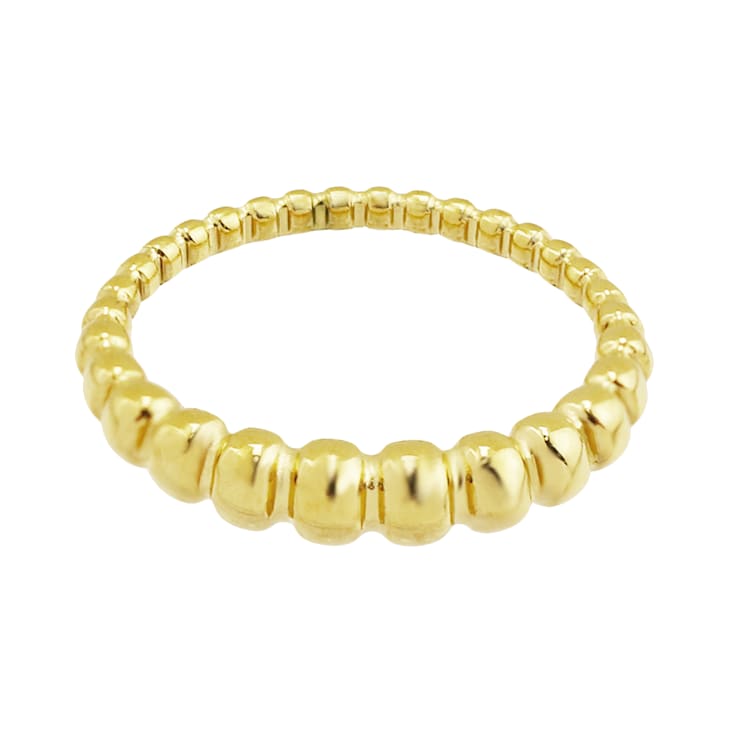 REBL Dallas 18K Yellow Gold Over Hypoallergenic Steel Beaded Texture Ring