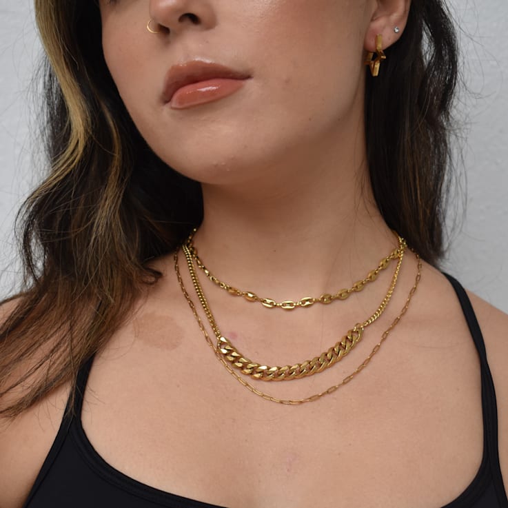 REBL Georgena 18K Yellow Gold Over Hypoallergenic Steel Coffee