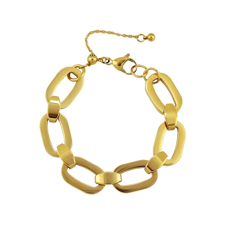 REBL Blacke 18K Yellow Gold Over Hypoallergenic Steel Big and Small
Chain Bracelet