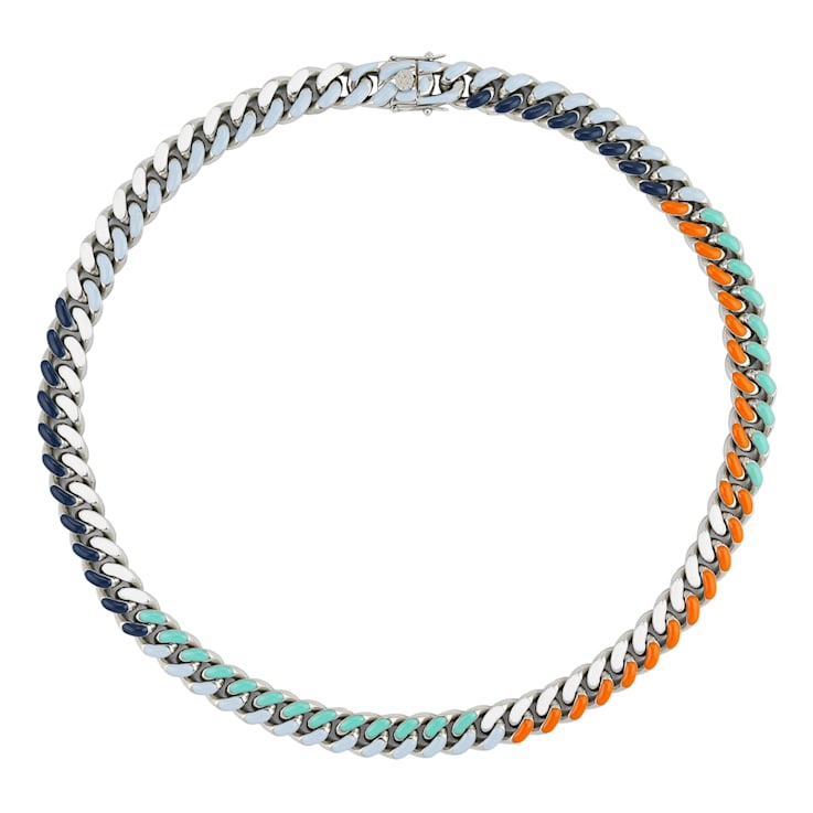 Louis Vuitton Necklace Chain Links Patches Metallic Multicolor
