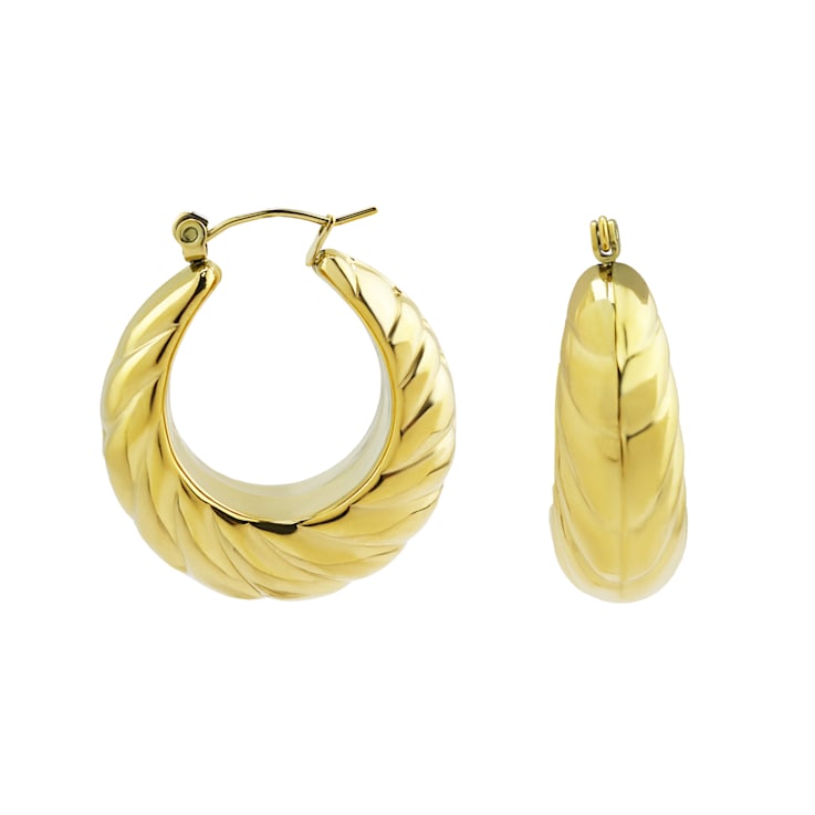 REBL Cora 18K Yellow Gold Over Hypoallergenic Steel Shrimp Earrings