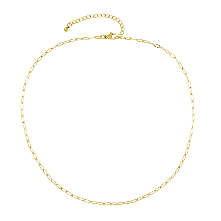 REBL Mia 18K Yellow Gold Over Hypoallergenic Steel Paperclip Chain Necklace