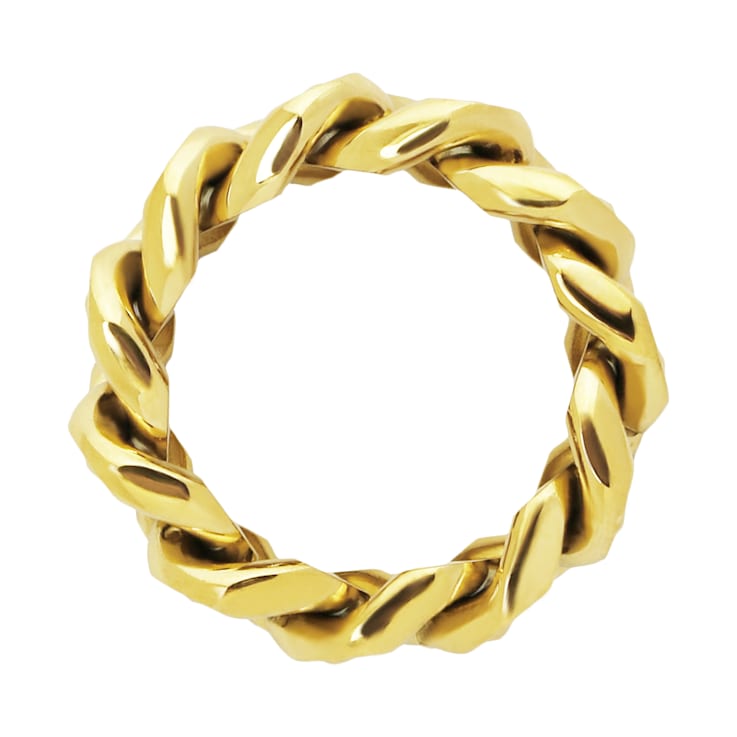 REBL Sadie 18K Yellow Gold Over Hypoallergenic Steel Link Chain Ring