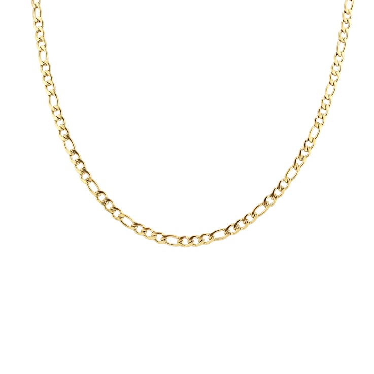 REBL Mae 18K Yellow Gold Over Hypoallergenic Steel Figaro Chain Necklace