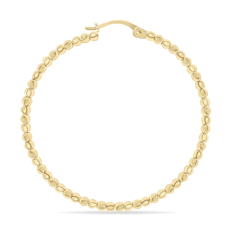 38mm 14K Gold Filled Beaded Hoops Earrings (1 1/2 Inch Diameter)