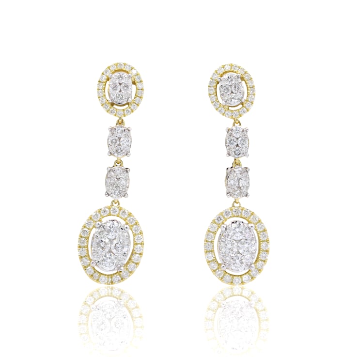 Diana M. Fine Jewelry 18K Yellow Gold 1.24ctw Diamond Drop Earrings 14D1SA