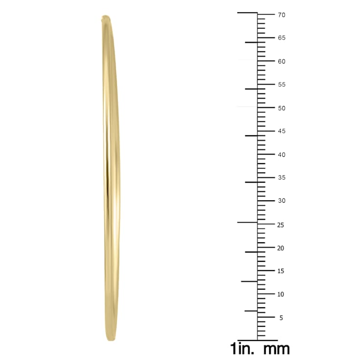 70MM Endless Hoop Earrings 14k Gold.