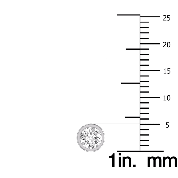 Lab Grown 1 Carat Round Bezel Set Solitaire Diamond Earrings in 14K
White Gold