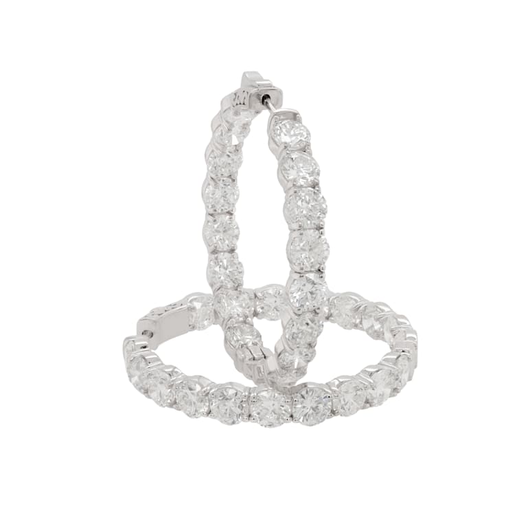 Diana M. Fine Jewelry 18K White Gold Diamond Hoop Earrings 7.10ctw 11Z25A