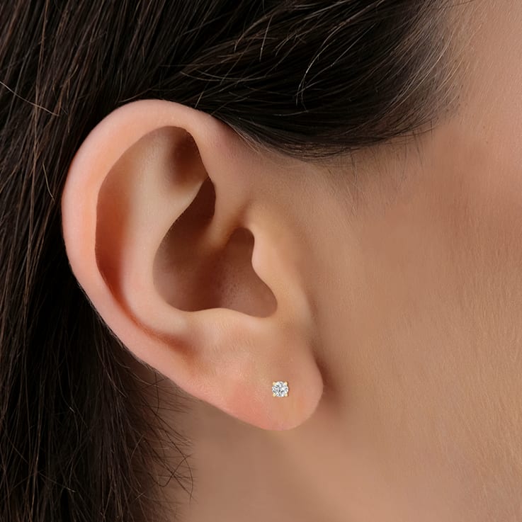 Solitaire Lab-Grown Diamond Stud Earrings