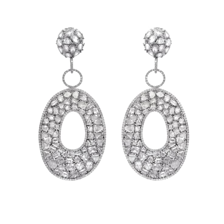 Diana M. Fine Jewelry 18K White Gold Diamond Dangle Earrings 26.43ctw