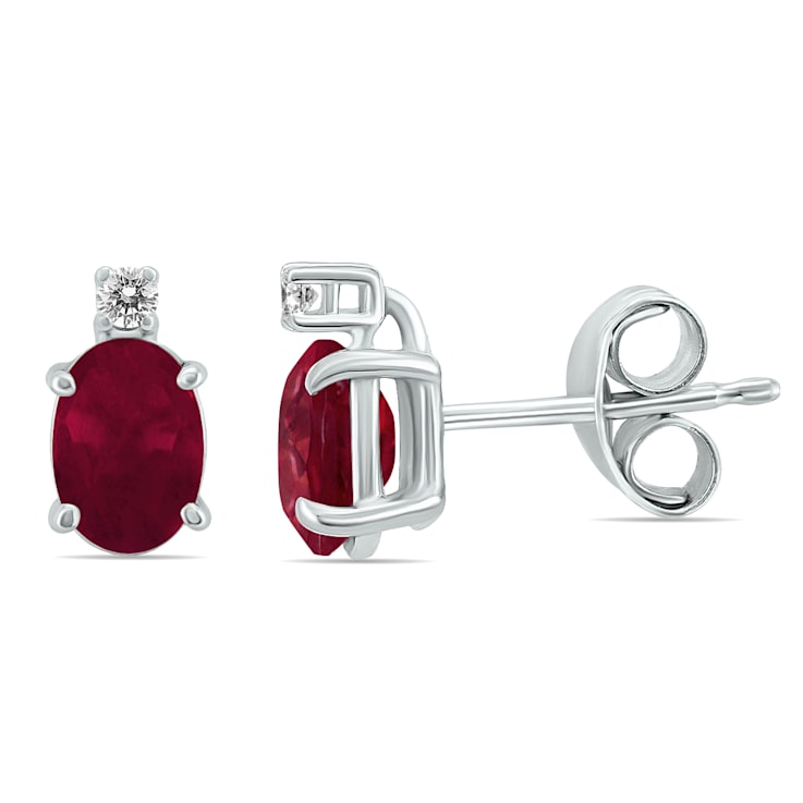 Ruby and diamond earrings top white gold