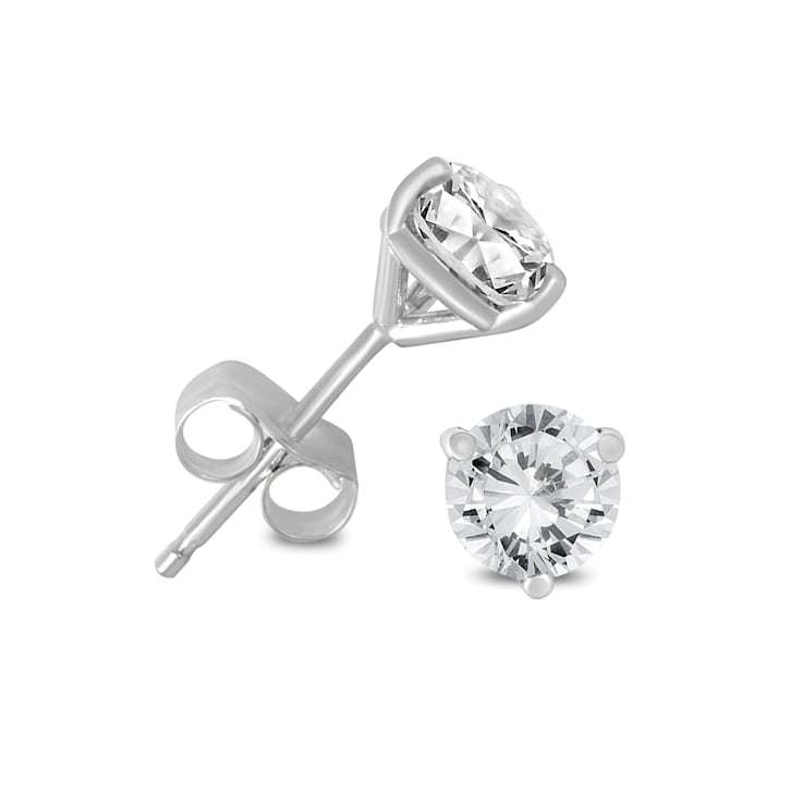 Moissanite Stud Earrings 4 Claws Setting Round Brilliant Cut Diamond  Earrings Fine Jewelry for Women Men | Wish
