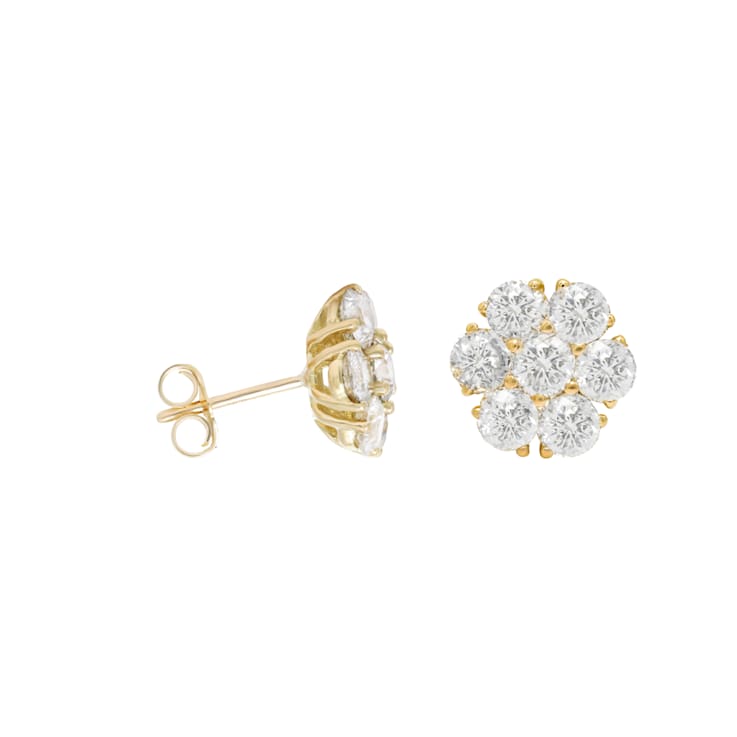Diana M. Fine Jewelry 18K Yellow Gold Diamond Floral Cluster