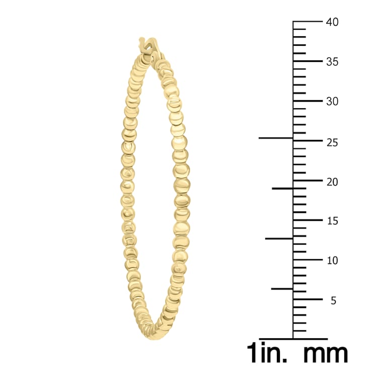 38mm 14K Gold Filled Beaded Hoops Earrings (1 1/2 Inch Diameter)