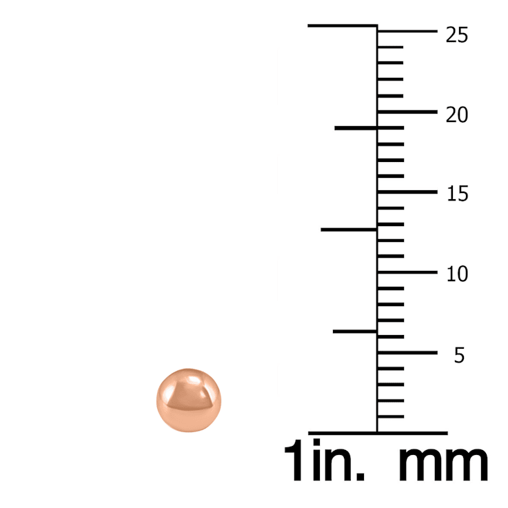 14K Rose Gold 4mm Button Ball Stud Earrings