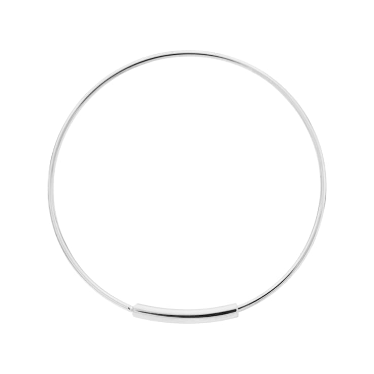 14K Solid White Gold 1 Inch Endless Hoop Earrings