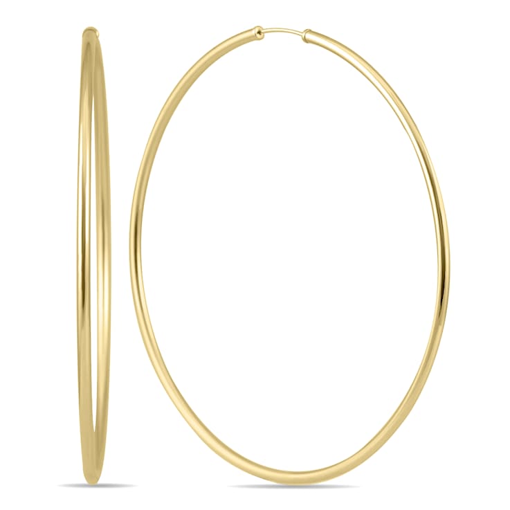 80MM Endless Hoop Earrings 14k Gold