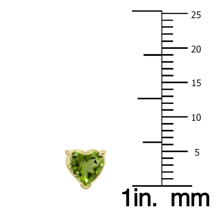 14K Yellow Gold 5MM Heart Peridot Earrings