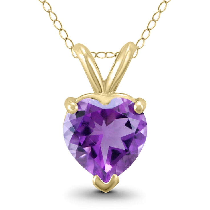Heart shaped amethyst pendant clearance