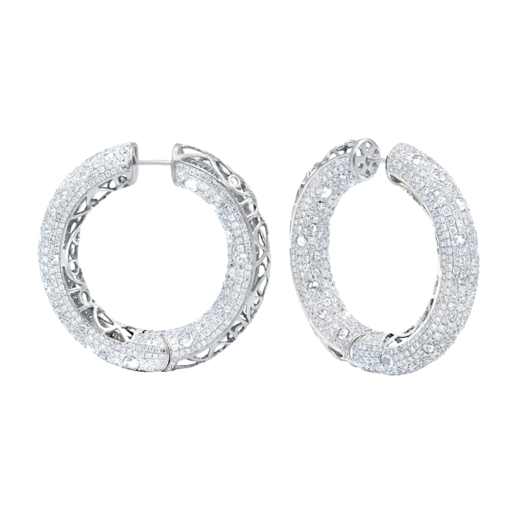Diana M. Fine Jewelry 18K White Gold Diamond Earrings 14.48ctw 1BV85A