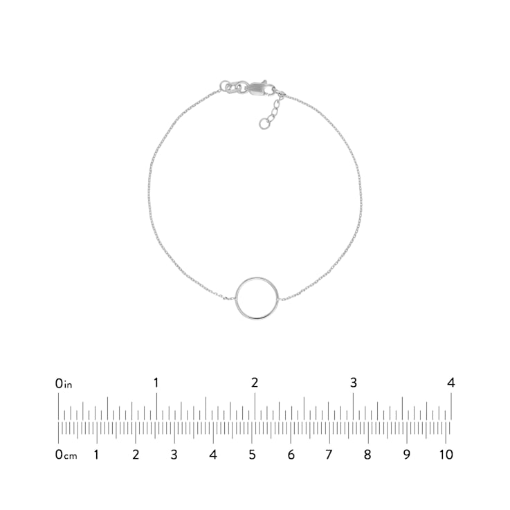 Brass Bracelet - Silver Circle with Gold Rectangle