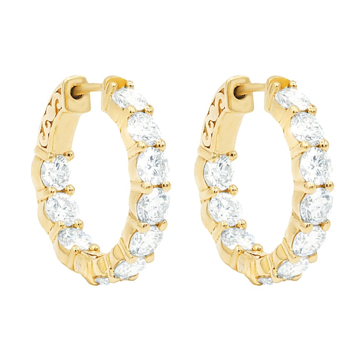 Diana M. Fine Jewelry 18K Yellow Gold Diamond Hoop Earrings 4.30ctw
